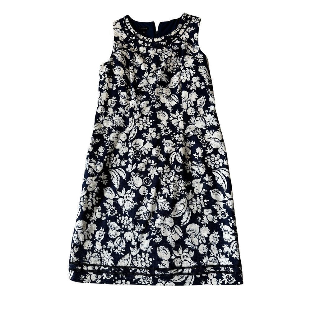 TALBOTS Sleeveless,  blue & white floral design dress, size 12